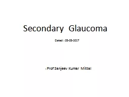 Secondary  Glaucoma    Dated : 05-05-2017
