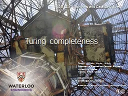 Turing completeness Outline