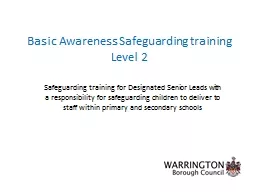 Basic Awareness Safeguarding training Level 2