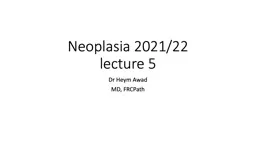 Neoplasia 2021/22  lecture 5