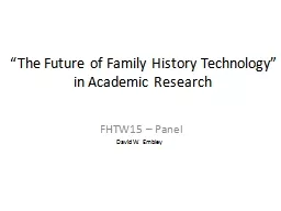 “The Future of Family History Technology”