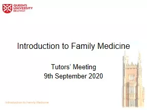 Introduction to Family Medicine