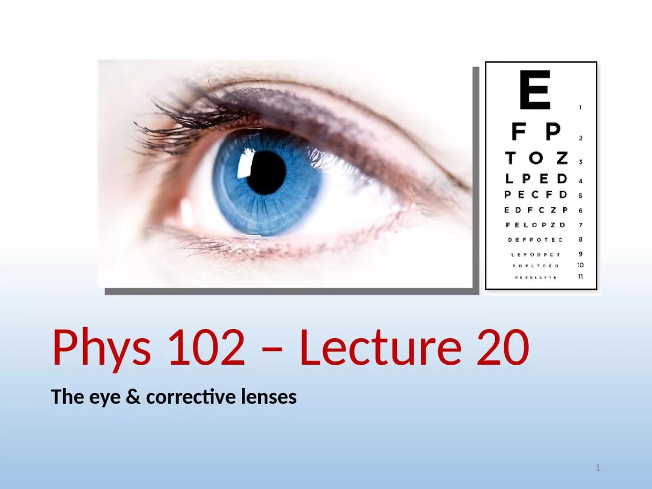 PPT-Phys 102 – Lecture 20 The eye & corrective lenses