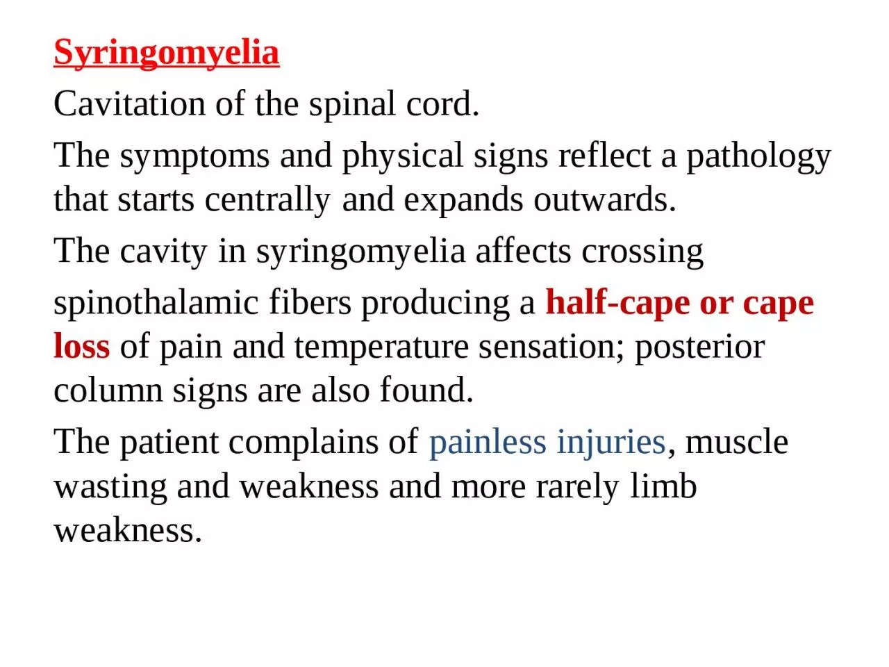 PPT-Syringomyelia Cavitation of the spinal