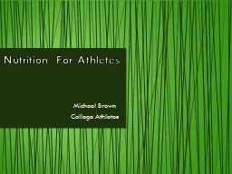 Nutrition For Athletes Michael Brown