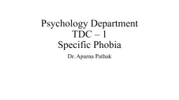 Psychology Department TDC – 1