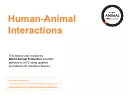 Human A nimal  Interactions