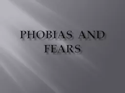 Phobias and fears Arachnophobia – The fear of