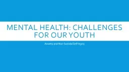 Mental Health: Challenges for our Youth