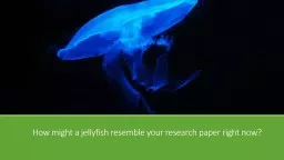 How might a jellyfish resemble your research paper right now?