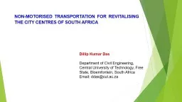 NON-MOTORISED TRANSPORTATION FOR REVITALISING THE CITY CENTRES OF SOUTH AFRICA