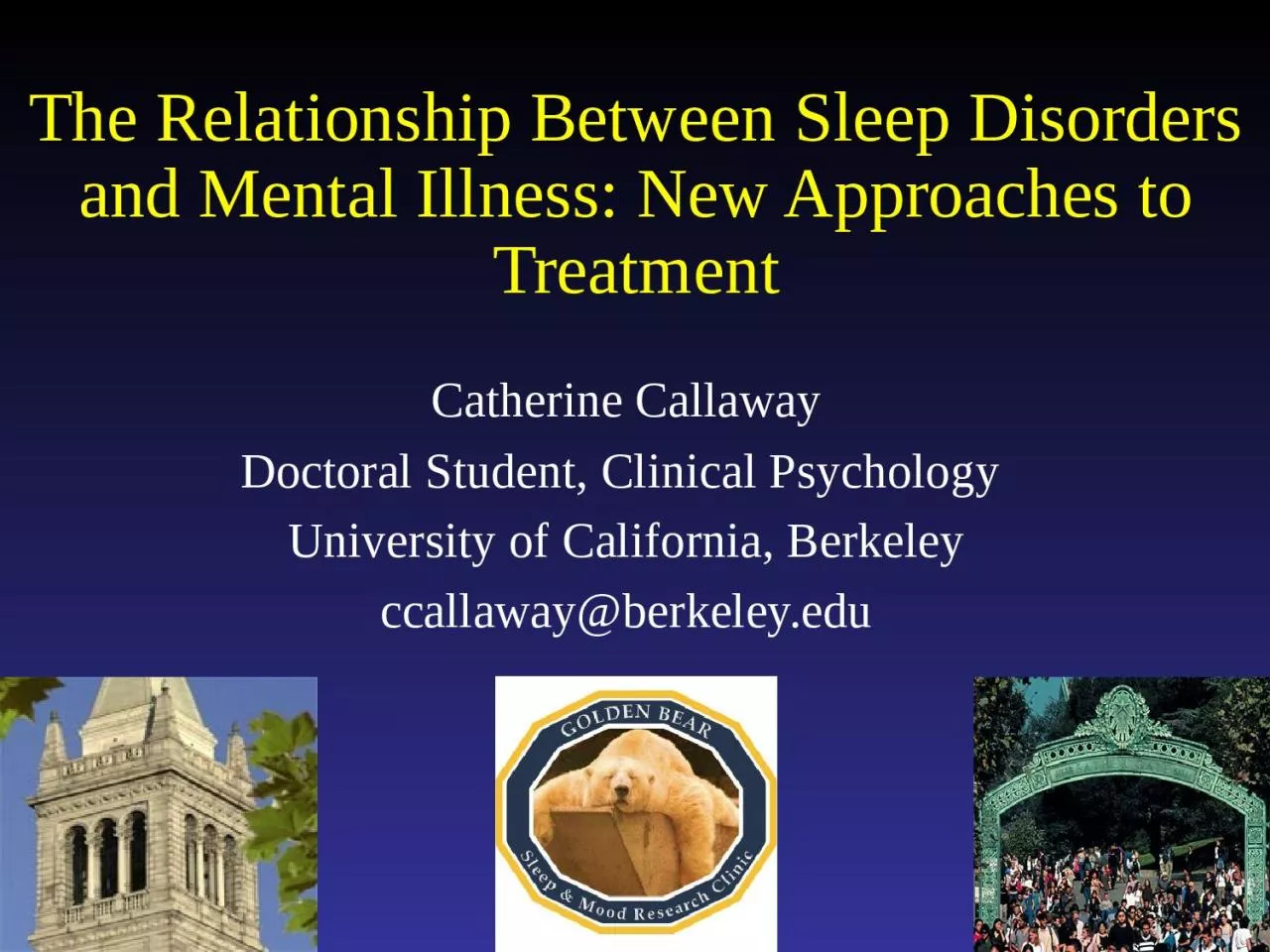 PPT-Catherine Callaway Doctoral Student, Clinical Psychology