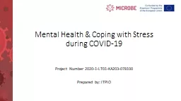 Mental  Health & Coping with Stress during COVID-19