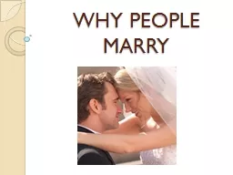 WHY PEOPLE MARRY TRAPPED