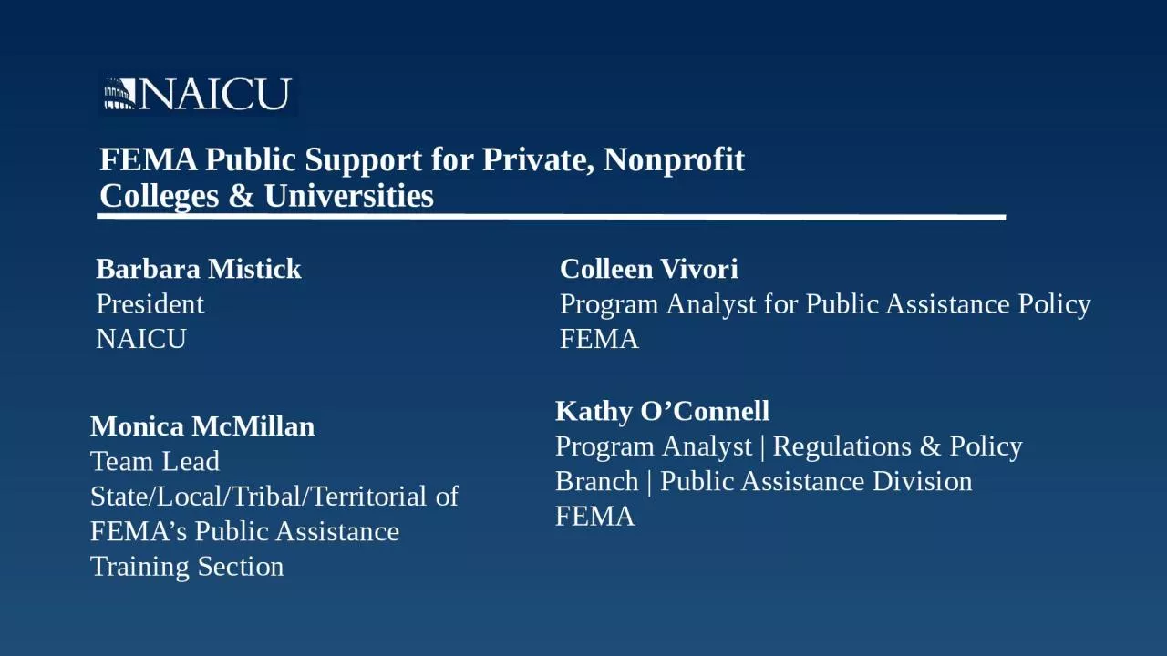 FEMA Public Support for Private,