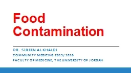 Food Contamination Dr.  Sireen