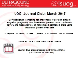 UOG Journal Club:  March 2017