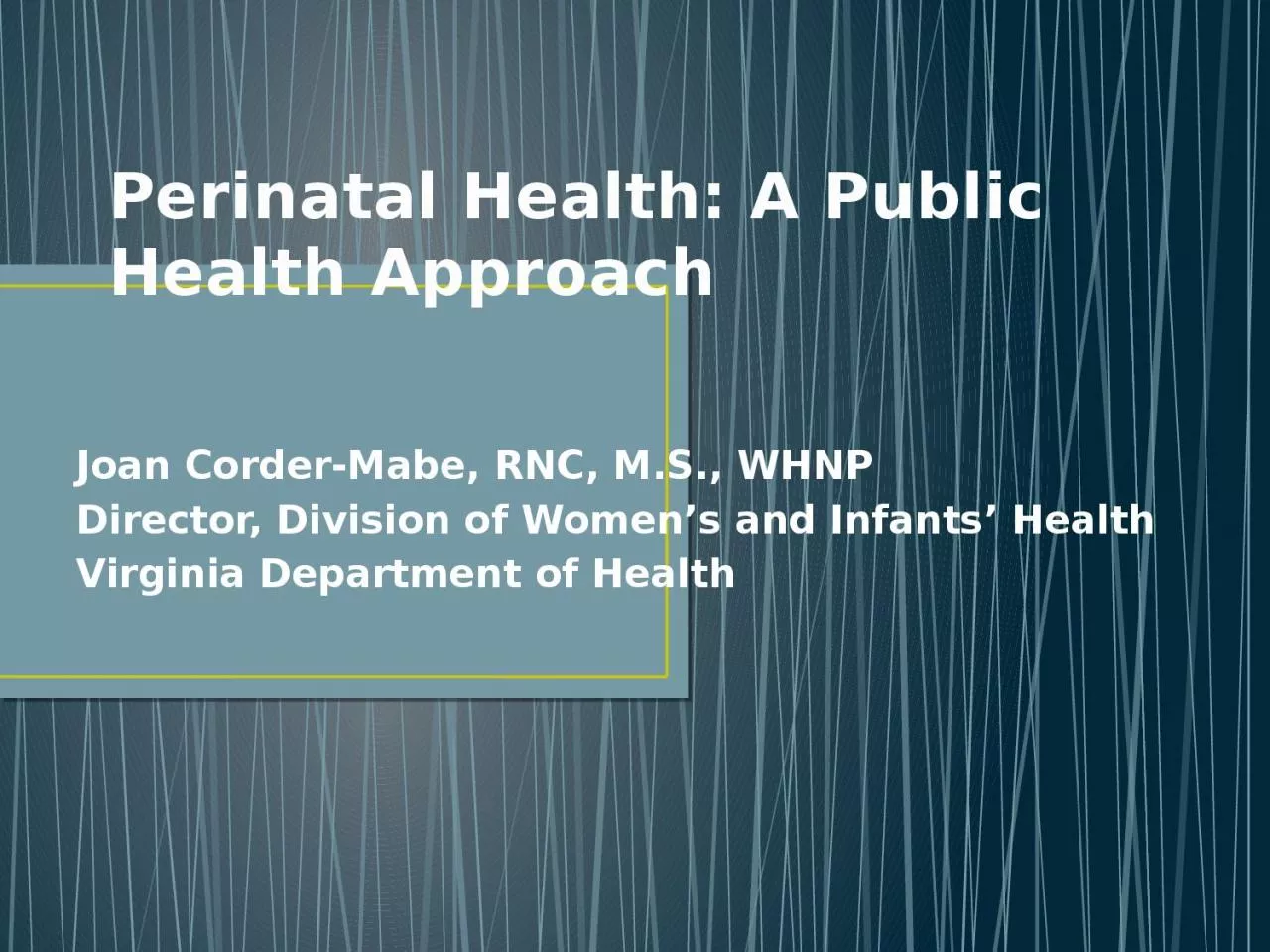 PPT-Perinatal Health: A Public