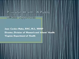 Perinatal Health: A Public