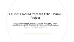 Lessons Learned from the COVID Prison Project