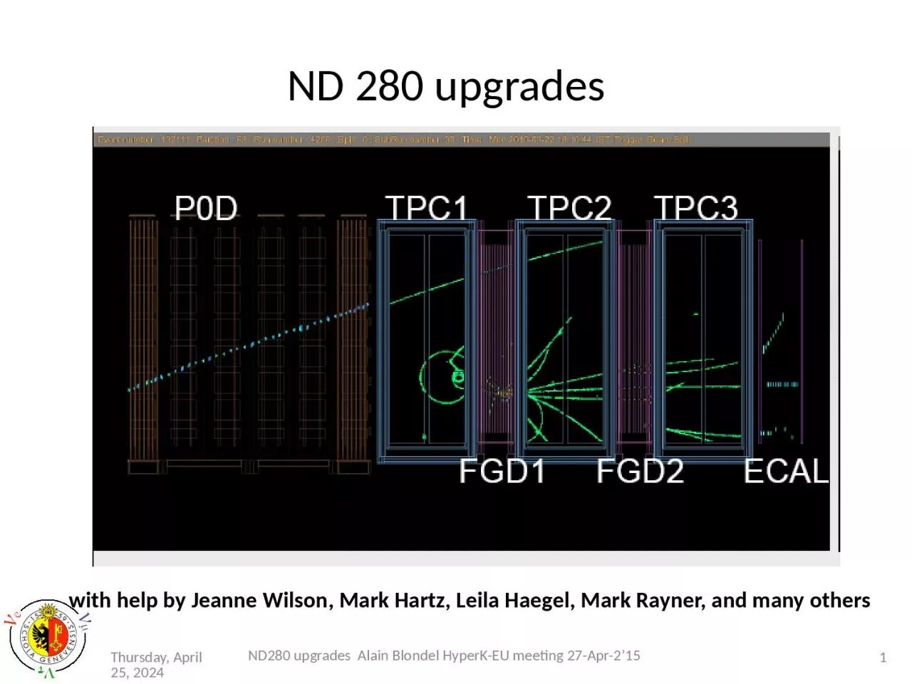 PPT-27 April 2015 ND280 upgrades Alain Blondel