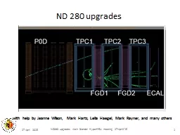 27 April 2015  ND280 upgrades  Alain Blondel