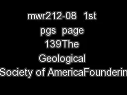 mwr212-08  1st pgs  page 139The Geological Society of AmericaFounderin