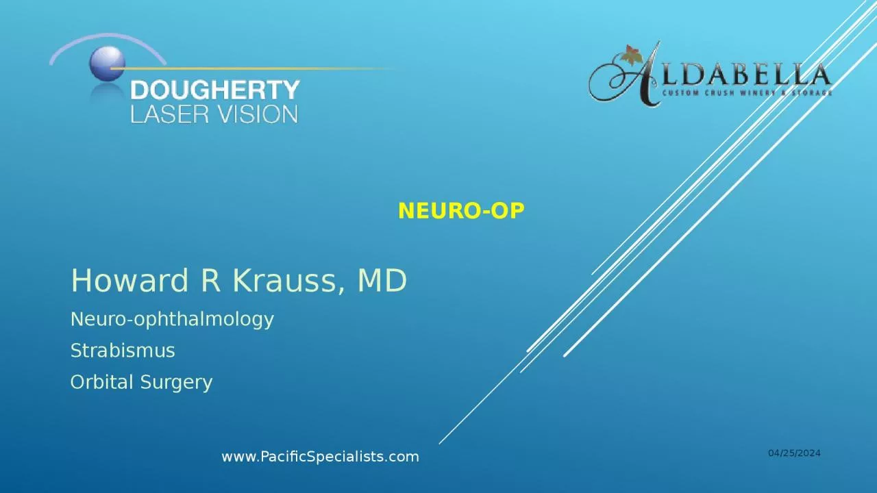 neuro-op 	 Howard R Krauss, MD