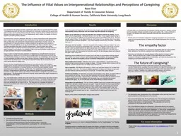 The Influence of Filial Values on Intergenerational Relationships and Perceptions of Caregiving