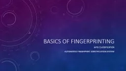 Basics of fingerprinting