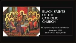 BLACK SAINTS OF THE CATHOLIC CHURCH