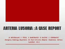 ARTERIA LUSORIA : A CASE REPORT