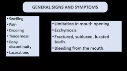 GENERAL SIGNS AND SYMPTOMS