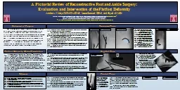 A Pictorial Review of Reconstructive Foot and Ankle Surgery: