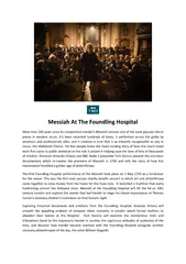 Messiah At The Foundling HospitalMore than 250 years since its composi