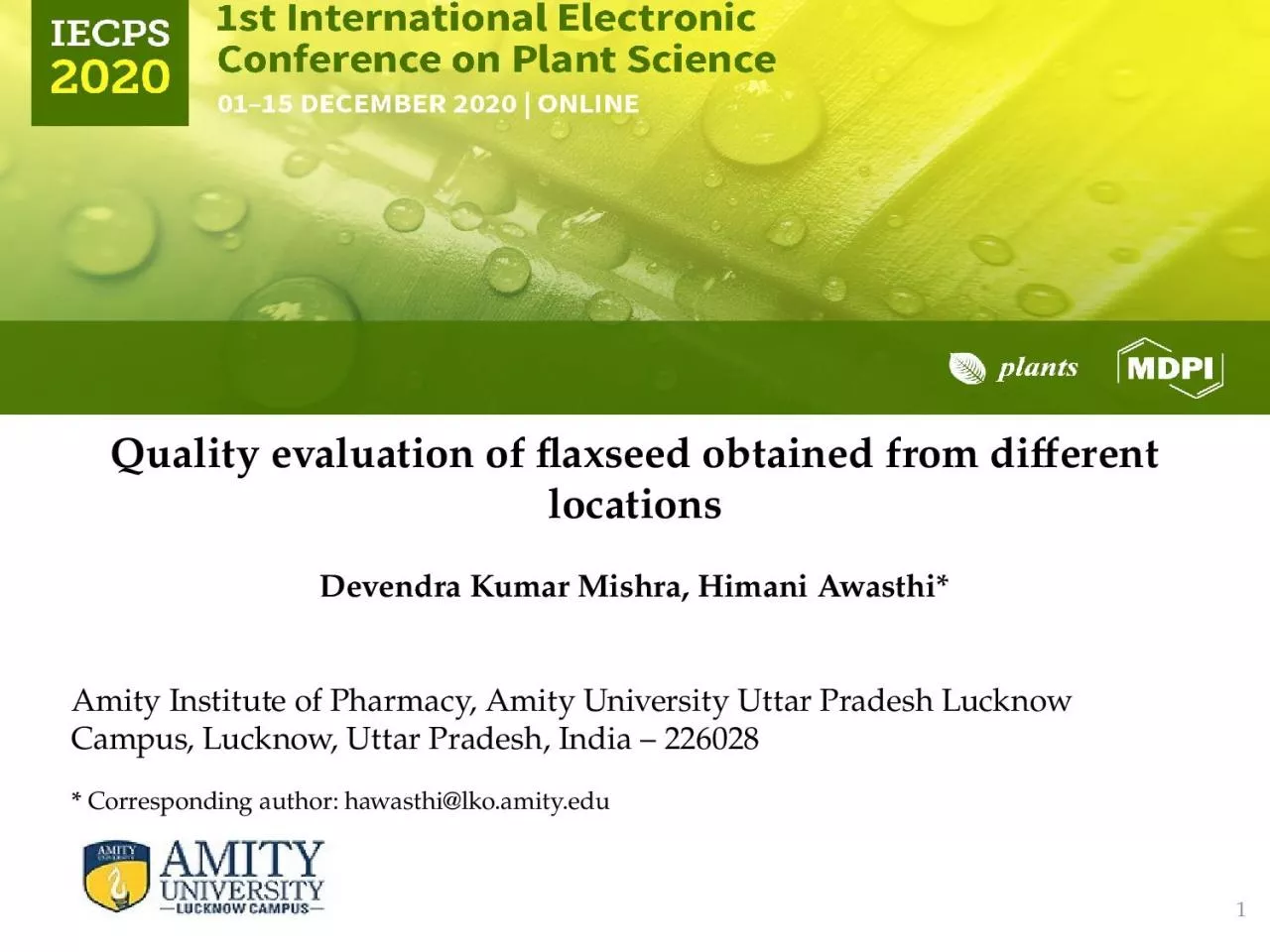 PPT-Quality evaluation of flaxseed obtained from different locations