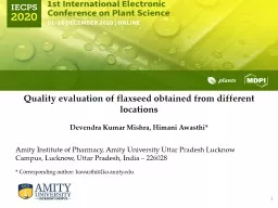 Quality evaluation of flaxseed obtained from different locations