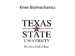 Knee Biomechanics Joint Positions