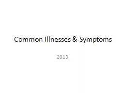 Common Illnesses & Symptoms