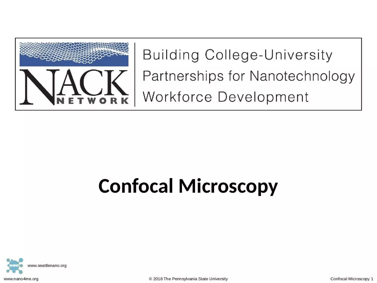 Confocal Microscopy Confocal Microscopy