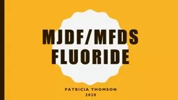 MJDF/MFDS Fluoride Patricia Thomson