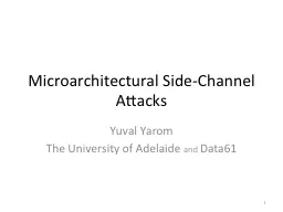 Micro a rchitectural  Side-Channel Attacks