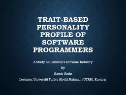 Trait-Based Personality Profile of Software Programmers