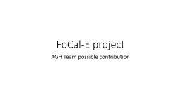 FoCal -E  project AGH Team