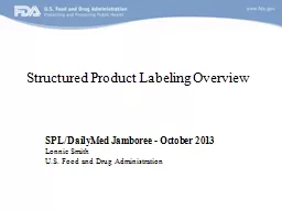 Structured Product Labeling Overview