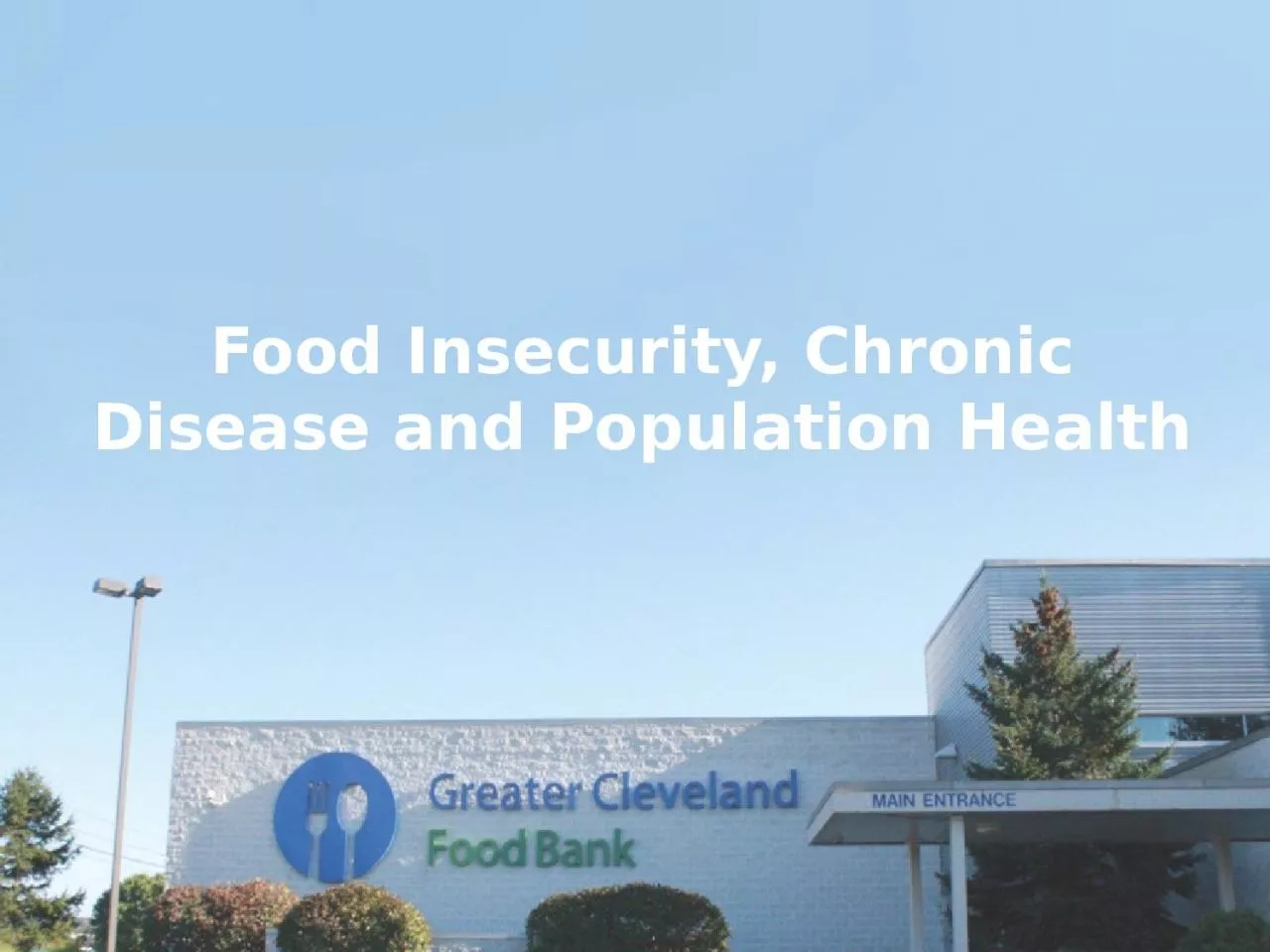 PPT-Food Insecurity, Chronic Disease and Population Health