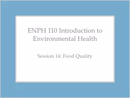 ENPH 110 Introduction to Environmental Health