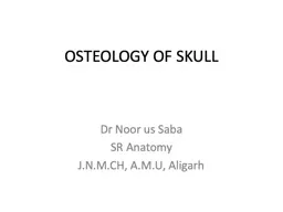 OSTEOLOGY OF SKULL Dr Noor us Saba