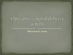 Mohammad  Jomaa Operative vaginal delivery