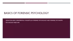 Basics of Forensic Psychology